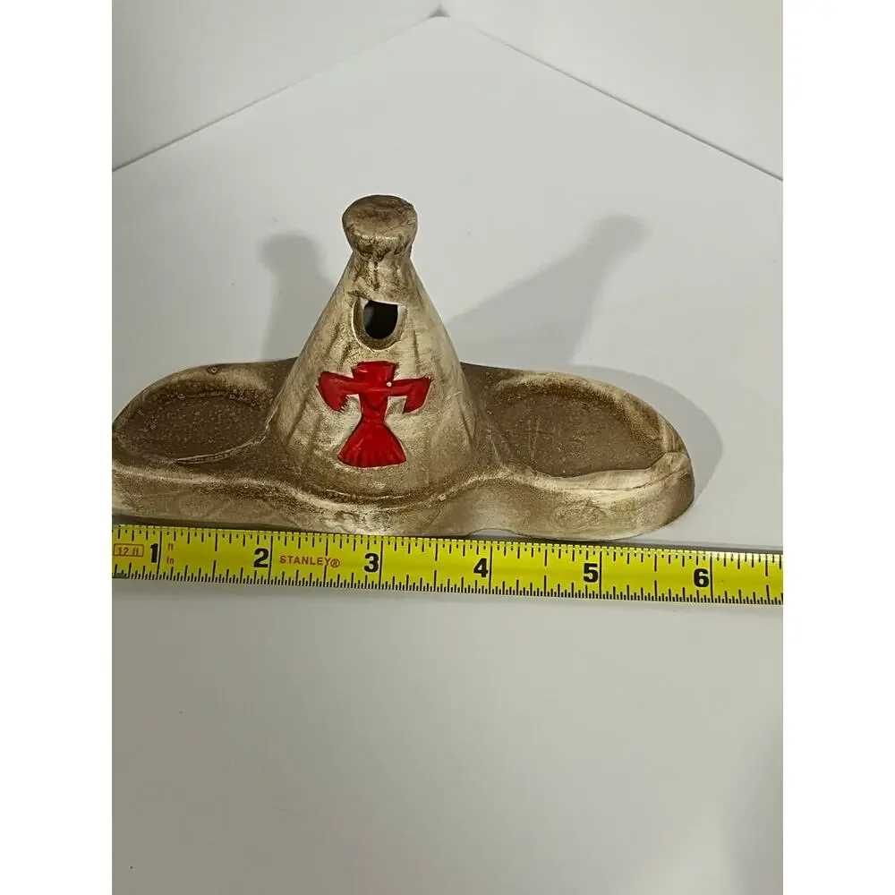 Vtg Japan Native American Salt‎ Pepper Shaker Set Teepee Tray Kitsch Southwest